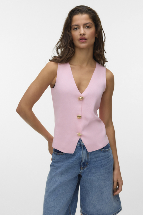 Blooming Jelly Womens Vest Tops V Neck Button Down Sleeveless Trendy Summer Tank Tops Dressy Ladies Business Casual Outfits
