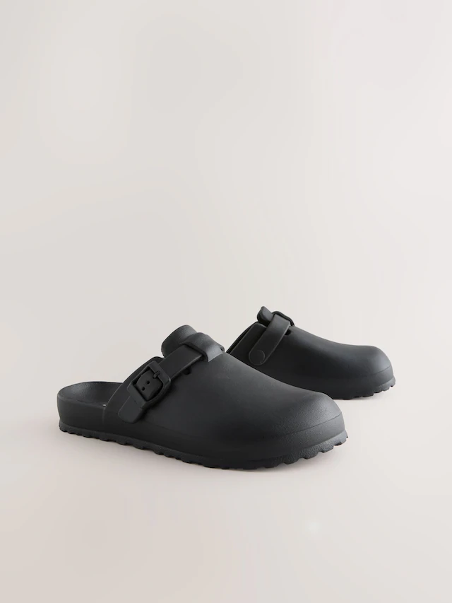 Black EVA Closed Toe Mules