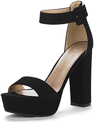 DREAM PAIRS Women's Platform Heel Sandals, Open Toe Ankle Strap Heel Fashion Wedding Party Dress Sandals Shoes