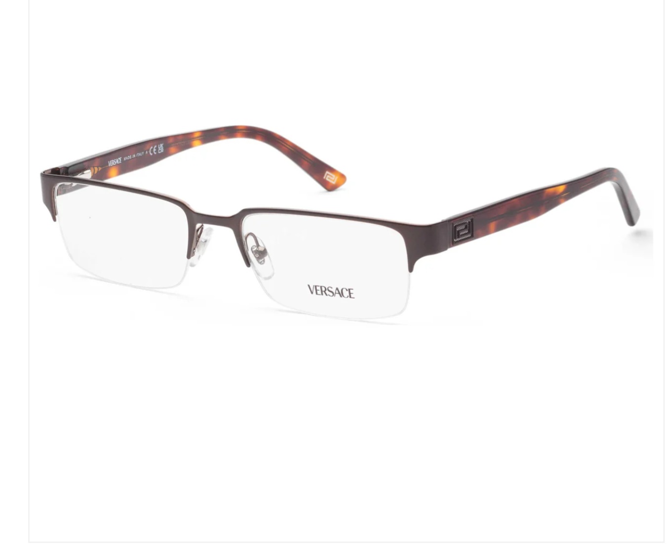 Versace VE 1184 1269 Brushed Brown Metal Rectangle Eyeglasses 53mm