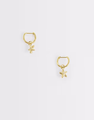 Abbott Lyon molten stafish huggie hoop earrings in 18k gold plated