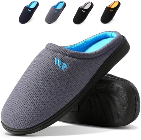 Mens Memory Foam Slippers Slip On Warm Shoes House Shoes Indoor Outdoor