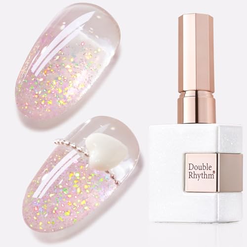 Double Rhythm 0.5Oz Glitter Gel Polish Shimmer Reflective Color for Nail Art Salon DIY Soak Off 15ml Nail Lamp Gel Polish at Home (