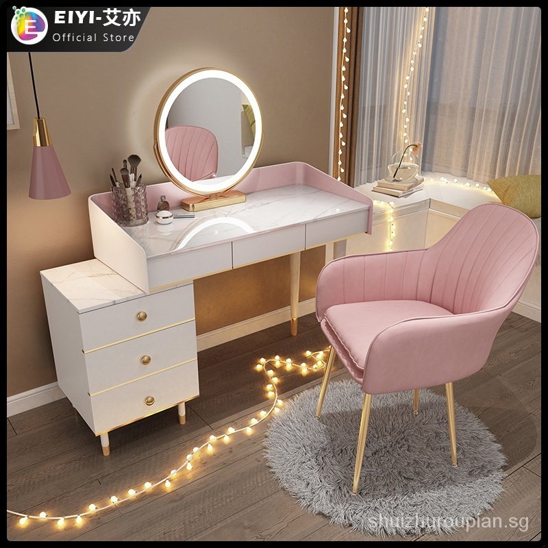 ACKR (EIYI) Dressing Table with Mirror Modern Minimalist Lightweight Storage Cabinet One Small Nordic Window Net Red Ins Wind Powder Table