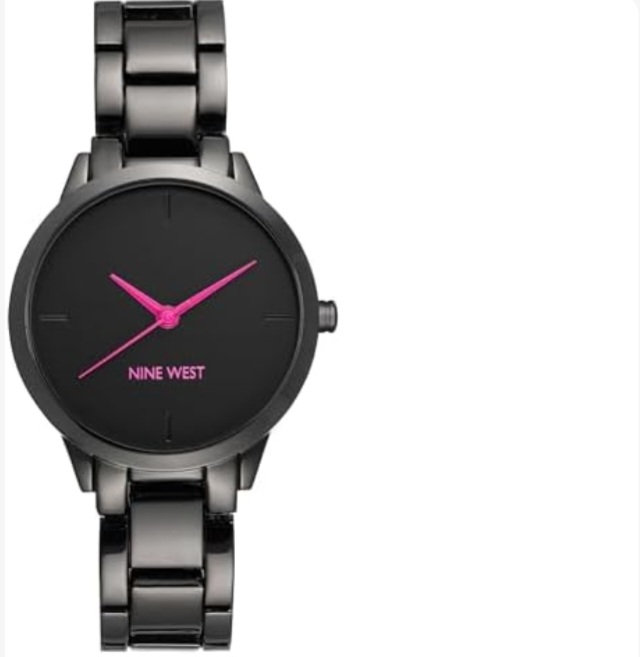 Nine West Women's Gunmetal Bracelet Watch