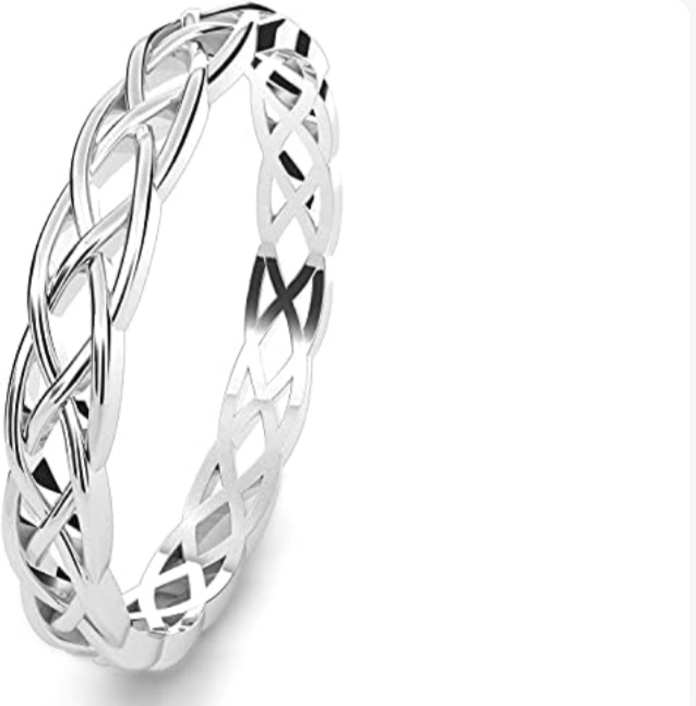Metal Factory 925 Sterling Silver Celtic Knot Eternity Band Ring