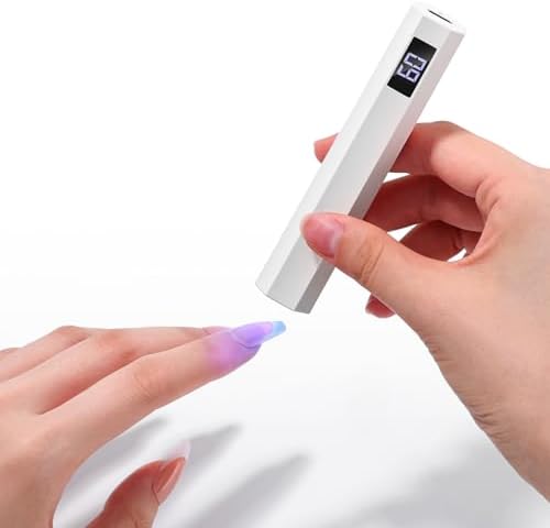 SAVILAND Essentials UV Nail Lamp: Handheld Fast Curing Mini Nail Light with 2 Timers LCD Display Rechargeable Portable UV Light for Gel Nails Art Design Rhinestone Glue Home DIY Manicure Travel