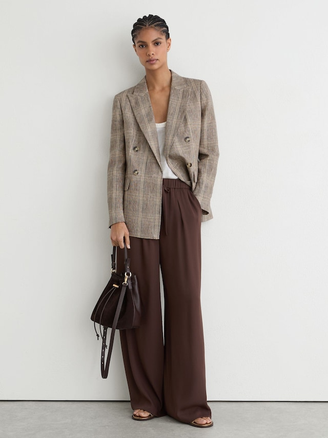 Aimee Drawstring Wide-Leg Trousers